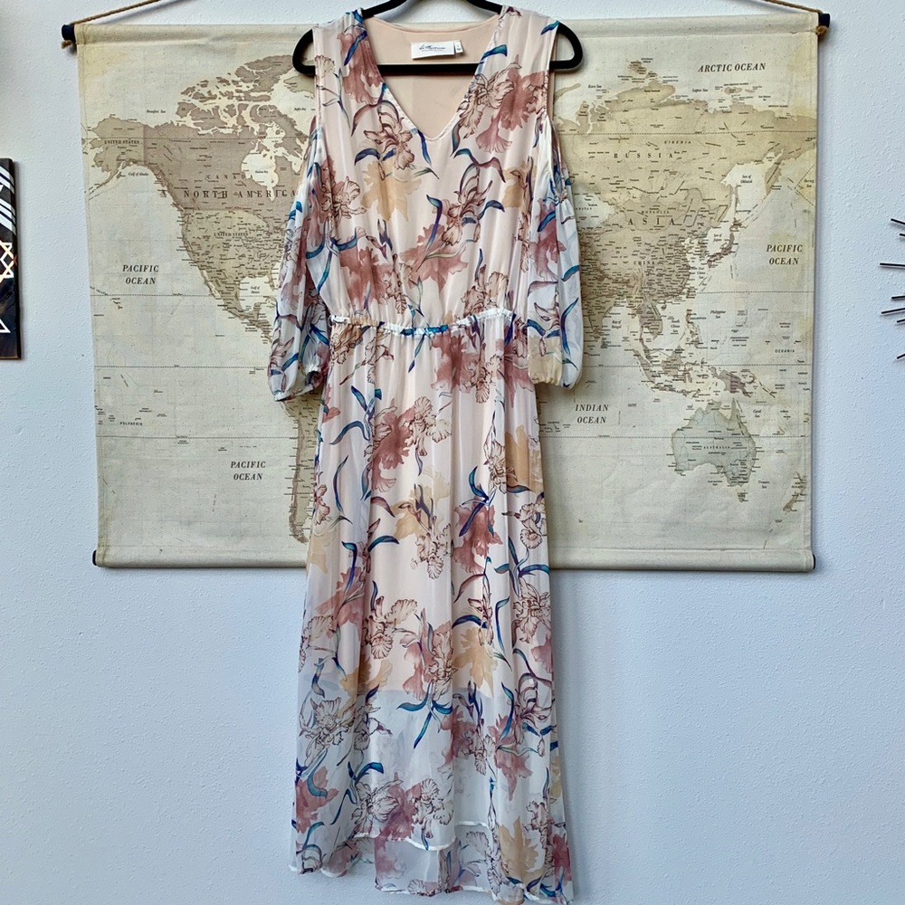 Labellum Hillary Scott cold shoulder floral dress